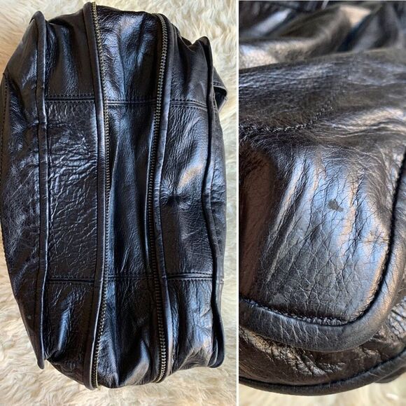 Juicy Couture Leather Zipper Detail Expandable Shoulder Bag Black - Picture 12 of 12